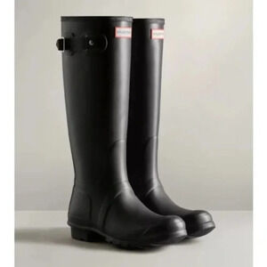 Hunter Original Tall Matte Black Rubber Wellington Rain Boots Sz 6